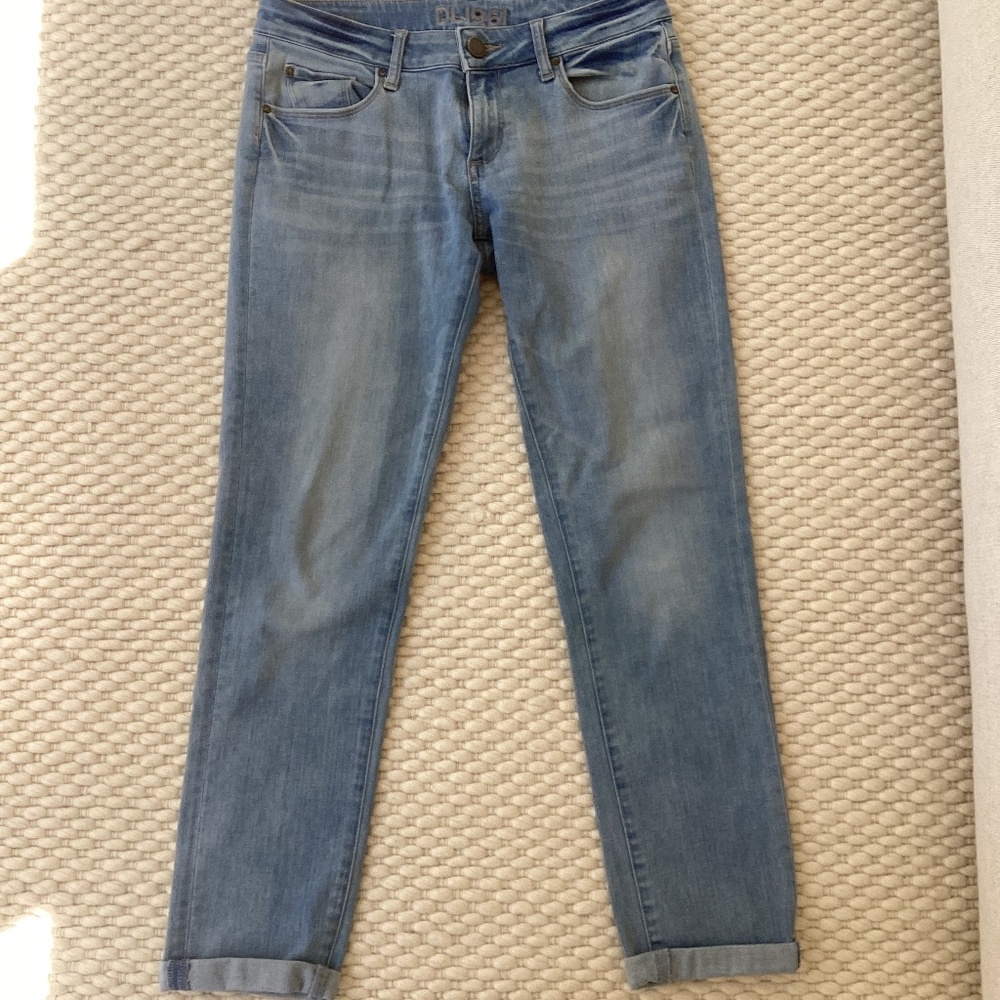 DL1961 Riley Boyfriend Women Jeans 25 Blue Light Wash Riverside Stretch Low Y2K
